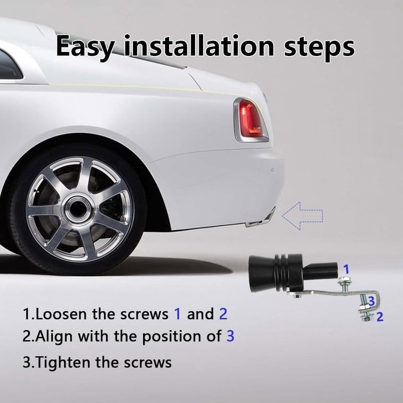 Tecledsn 2Pcs Car Turbo Whistle, Turbo Sound Whistle Exhaust Muffler, XL Size Aluminum Alloy Universal Turbo Sound Exhaust Muffler Pipe Whistle Car Roar Maker (Black) - Image 5